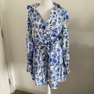 Floral Blue and White H&M Dress